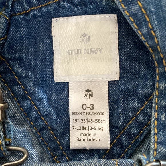 2-Piece Old Navy Denim Overalls and Plaid Button-Front Shirt 0-3 Months - Picture 10 of 12